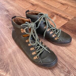 Pikolinos Womens Lace Up Shoes Boots Leather Size 37 Ankle Booties Comfort